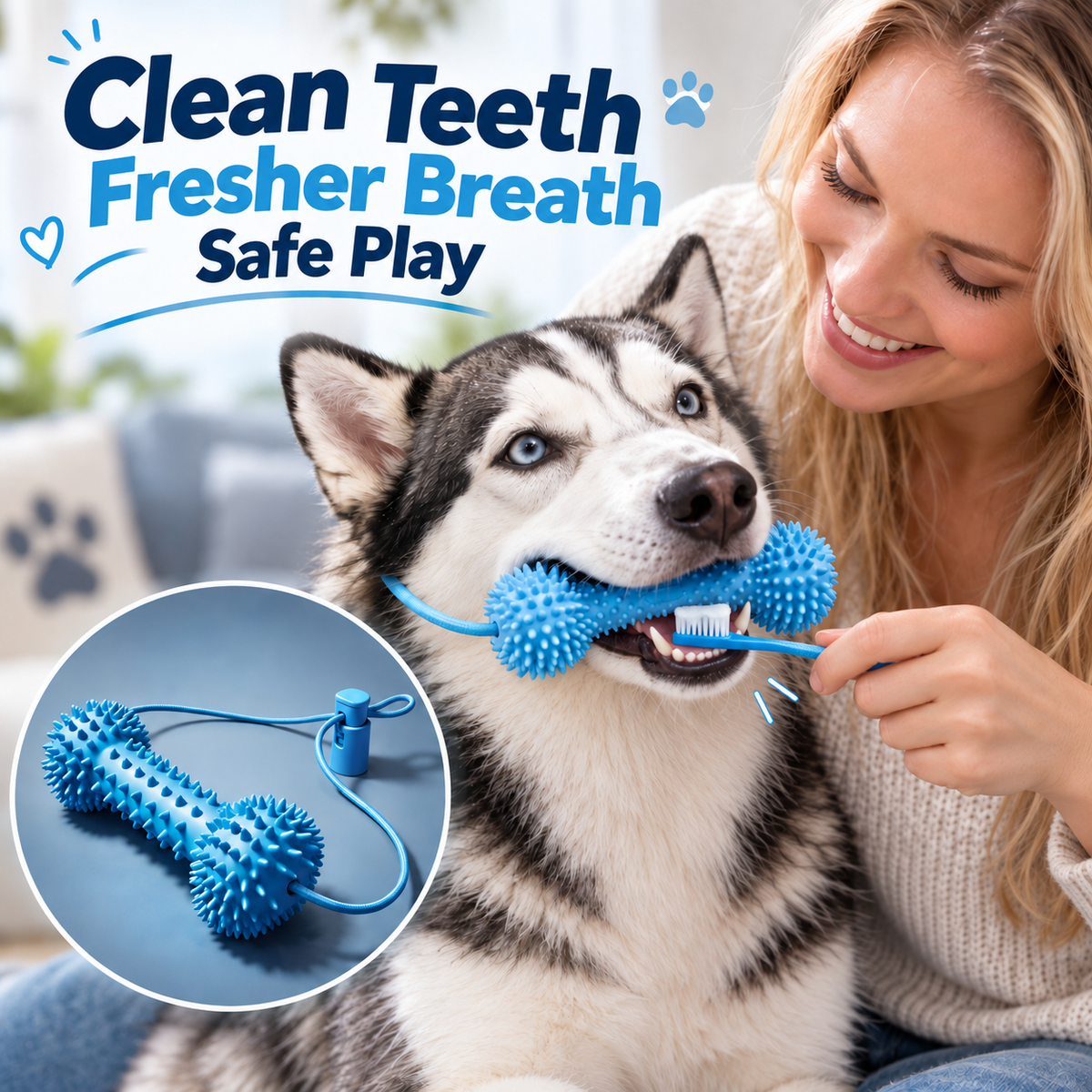 Interactive Dog Dental Chew Toy & Oral Cleaning Stick 🦷