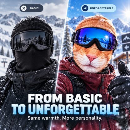 🔥🐱3D Realistic Animal Head Mask for Skiing, Cycling & Costume Parties
