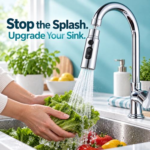 💧 360° Rotating Anti-Splash Universal Faucet Sprayer Head