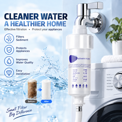 💧 50% OFF 5μm Sediment Water Filter – Cleaner Water For Washing Machine & Home
