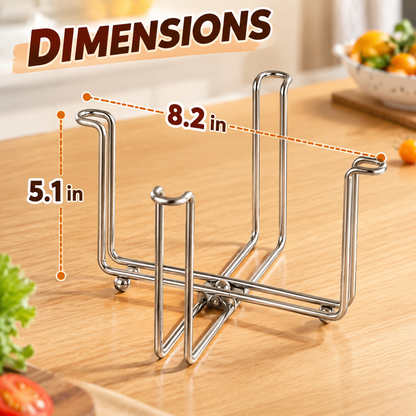 ✨ The Ultimate Foldable 304 Stainless Steel Trash Bag Holder
