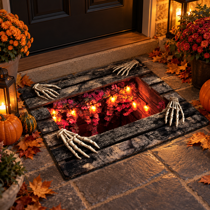Halloween 3D Pit Illusion Welcome Mat - Non-Slip Horror Door Mat 🎃