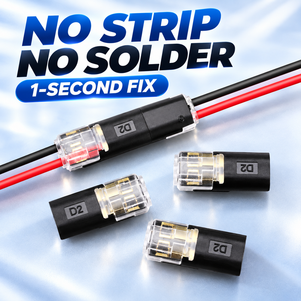 Pro-Grade Tool-Free Quick Wire Connectors (50 PCS) – No-Strip, Fire-Resistant & Secure Splice Terminals for Automotive & DIY