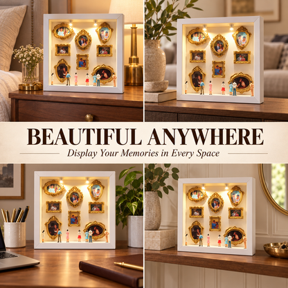 ✨ Personalized Shadow Box Photo Display with Elegant Vintage Gold Frames
