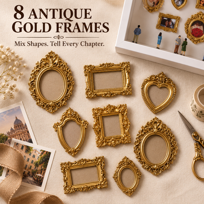 ✨ Personalized Shadow Box Photo Display with Elegant Vintage Gold Frames