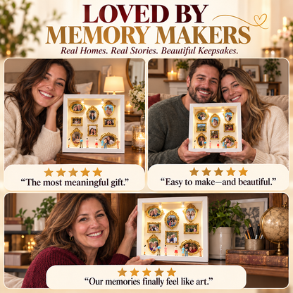 ✨ Personalized Shadow Box Photo Display with Elegant Vintage Gold Frames