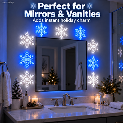 ❄️ LED Snowflake Wall Lights  – Blue & White Christmas Holiday Decor
