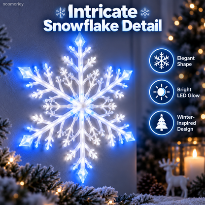 ❄️ LED Snowflake Wall Lights  – Blue & White Christmas Holiday Decor