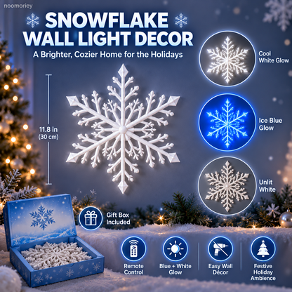 ❄️ LED Snowflake Wall Lights  – Blue & White Christmas Holiday Decor