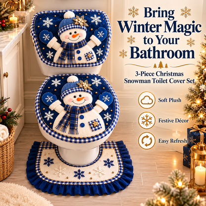🎄49% OFF❄️3-Piece Christmas Snowman Toilet Cover Set – Cozy Winter Bathroom Decor