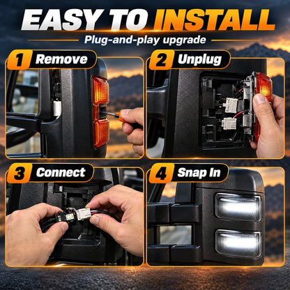 LED truck mirror light replacement installation guide