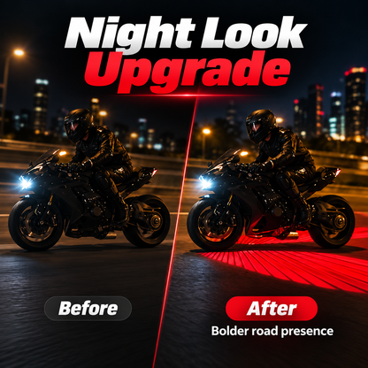 🏍️ Dual Motorcycle Laser Projector Lights – 3-Color Ground Projection Kit for a Bold Custom Look ✨