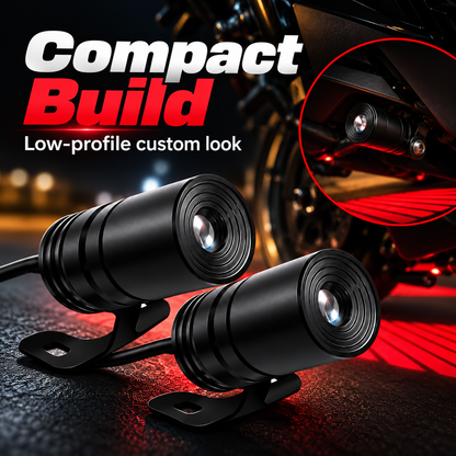 🏍️ Dual Motorcycle Laser Projector Lights – 3-Color Ground Projection Kit for a Bold Custom Look ✨