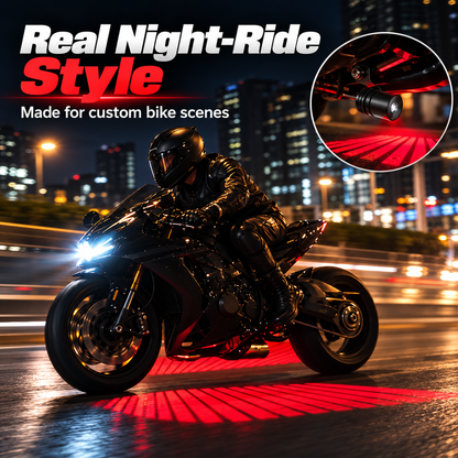 🏍️ Dual Motorcycle Laser Projector Lights – 3-Color Ground Projection Kit for a Bold Custom Look ✨
