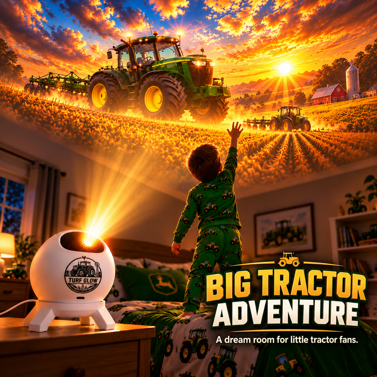 🚜 Kids Tractor Night Light Projector 🌾 Bedtime Farm Adventure ✨