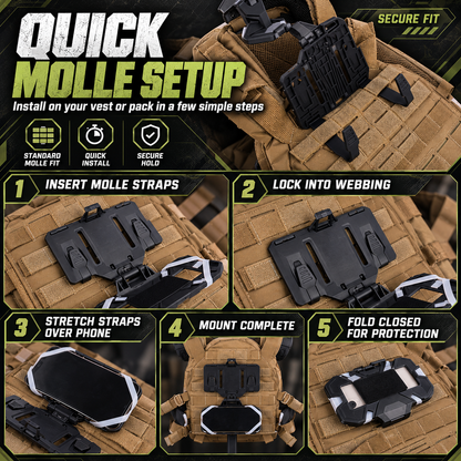 🛡️ Tactical MOLLE Foldable Navigation Board & Chest Phone Mount