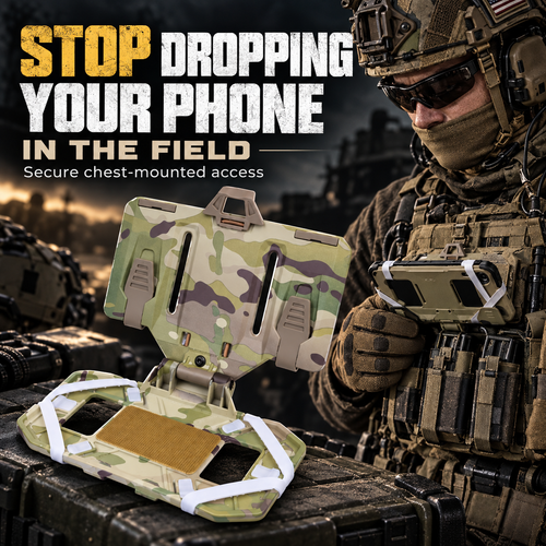 🛡️ Tactical MOLLE Foldable Navigation Board & Chest Phone Mount