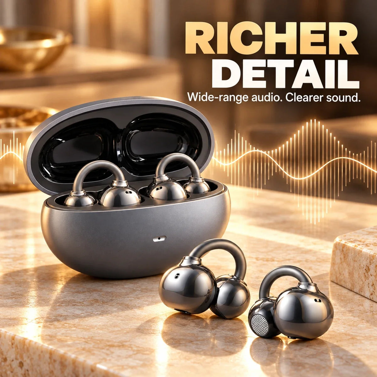 Open-Ear Clip Earbuds 🎧 Comfortable Fit & Bluetooth 6.0 | ZavrlyNia