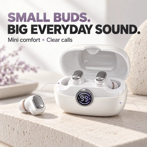 🎧 Small Buds, Big Everyday Sound | MS105 Wireless Earbuds with Clear Calls & Bluetooth 6.0