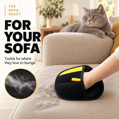 Reusable Pet Hair Remover Mitt 🐾 Quick Fur Cleanup for Sofas