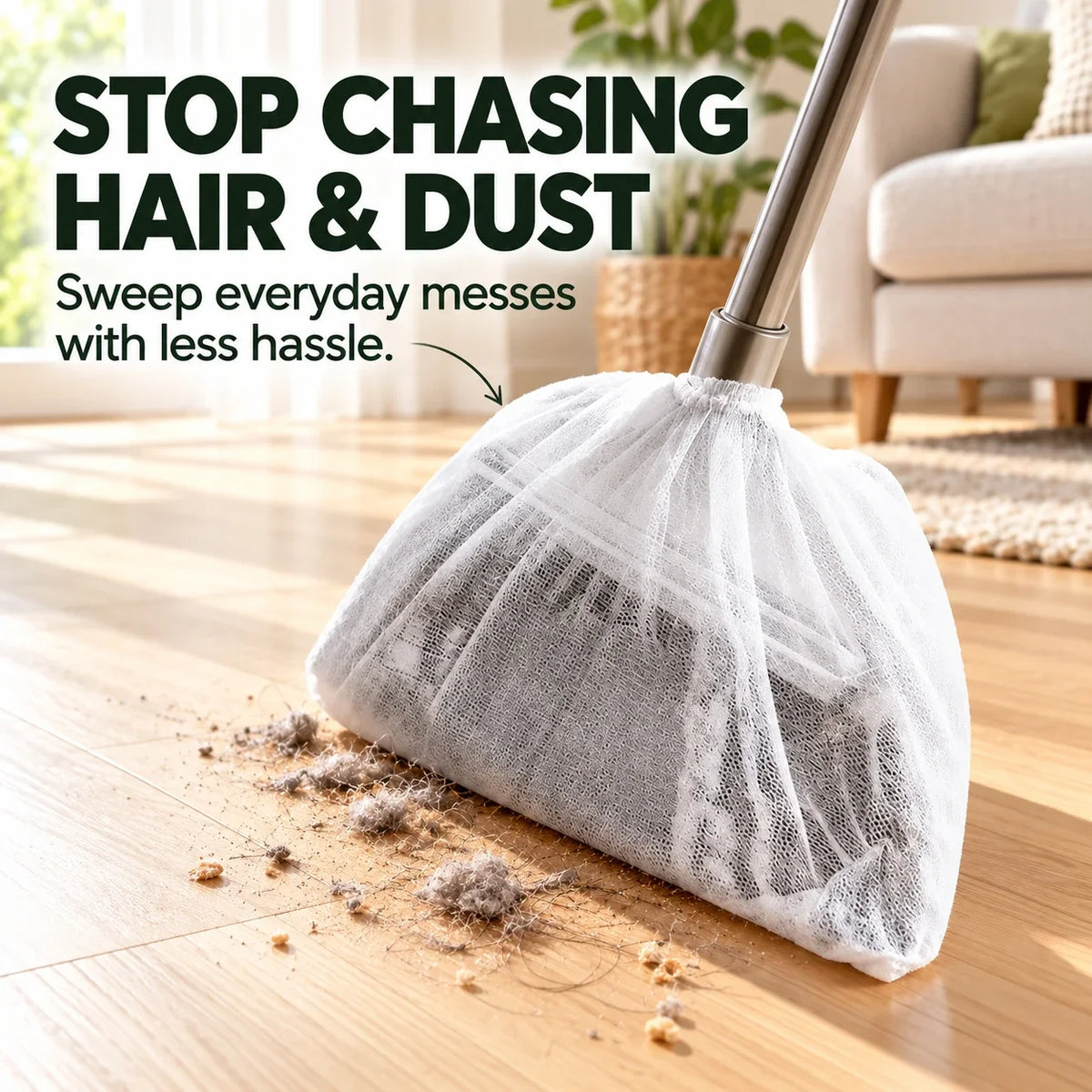 Disposable Broom Cover 🧹 Catch Hair & Dust – Easy Cleanup