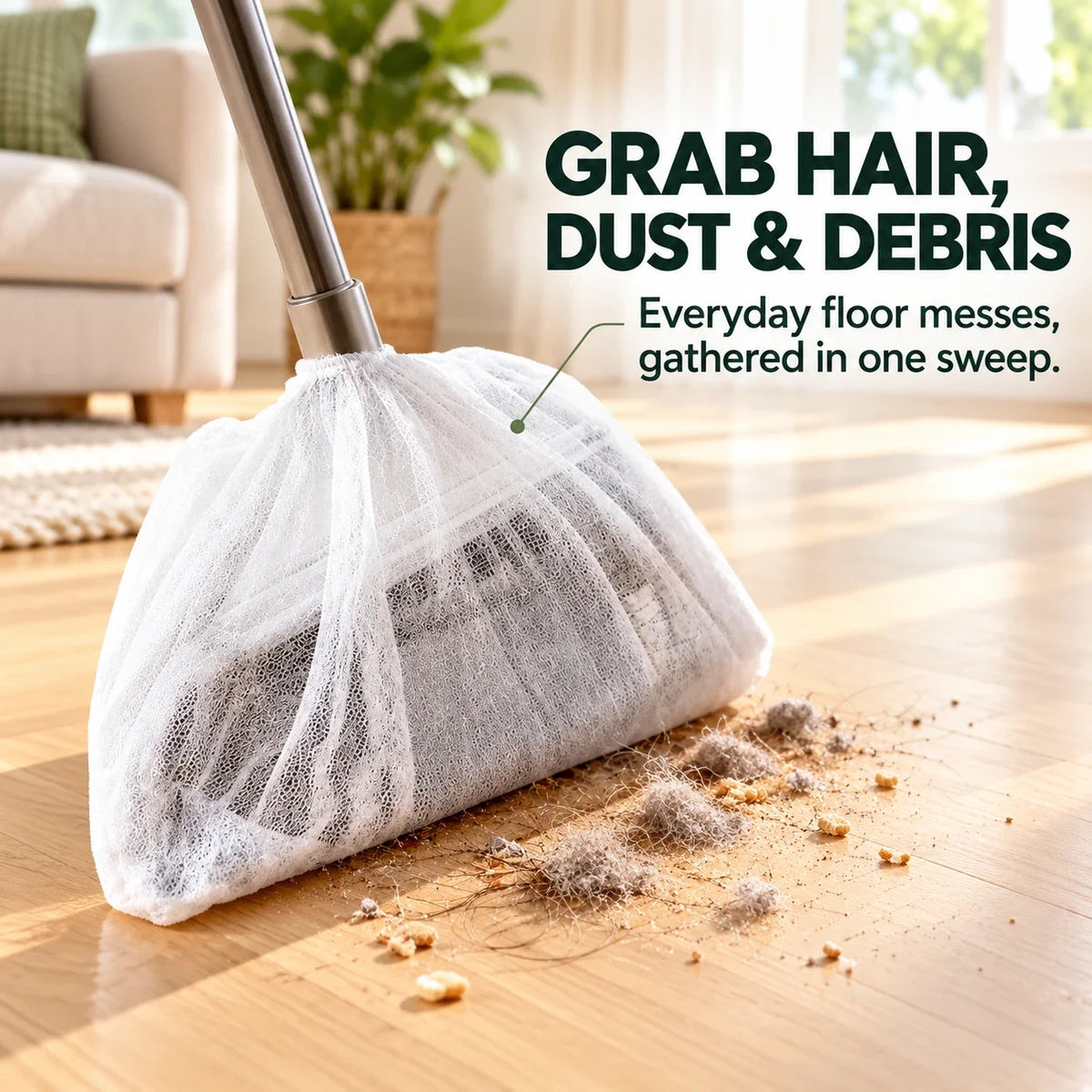 Disposable Broom Cover 🧹 Catch Hair & Dust – Easy Cleanup