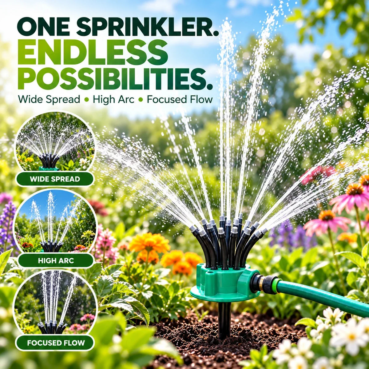 ✨ Create Your Perfect Flow | Adjustable Garden Sprinkler
