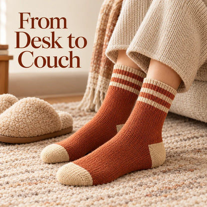 🧦 Cozy Terry Striped Winter Socks — Warm & Soft