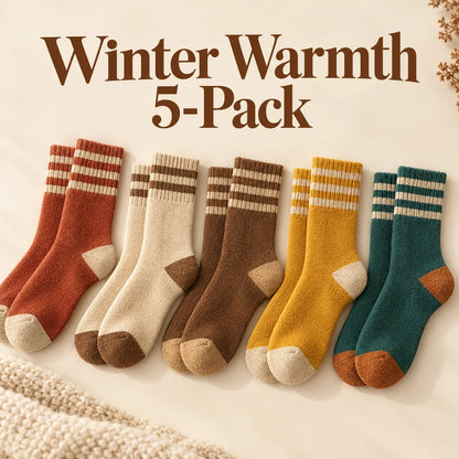 🧦 Cozy Terry Striped Winter Socks — Warm & Soft