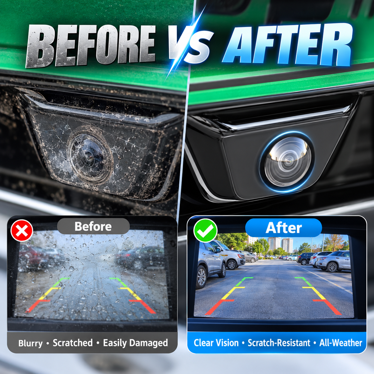 Anti-Rain & Scratch Car Camera Film (4-Pack) 💧🚘