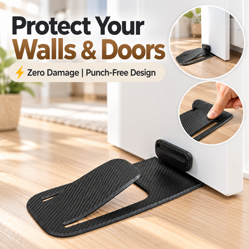 🚪 No-Punch Heavy Duty Door Stopper & Wall Protector 🛡️