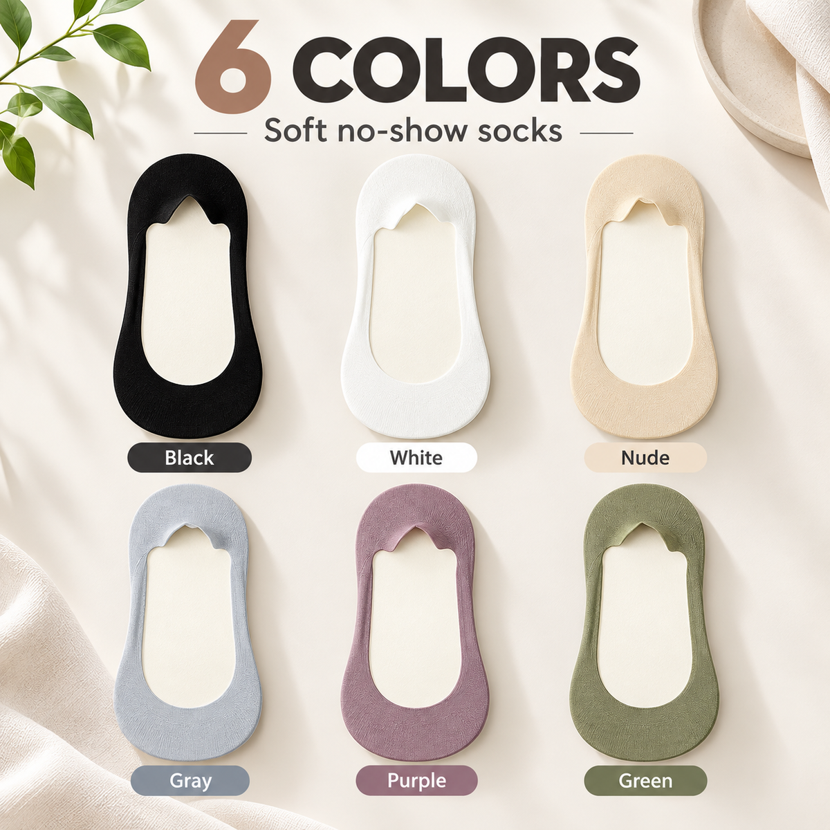 Stay-Put Ice Silk Invisible Socks with Cushioning ☁️