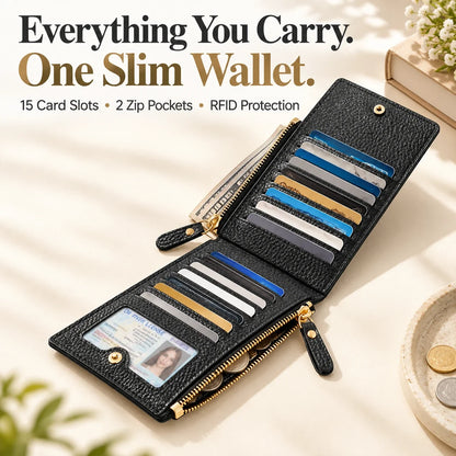 RFID Long Wallet ✨ Organize More with 15 Card Slots