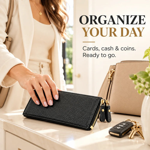 RFID Long Wallet ✨ Organize More with 15 Card Slots