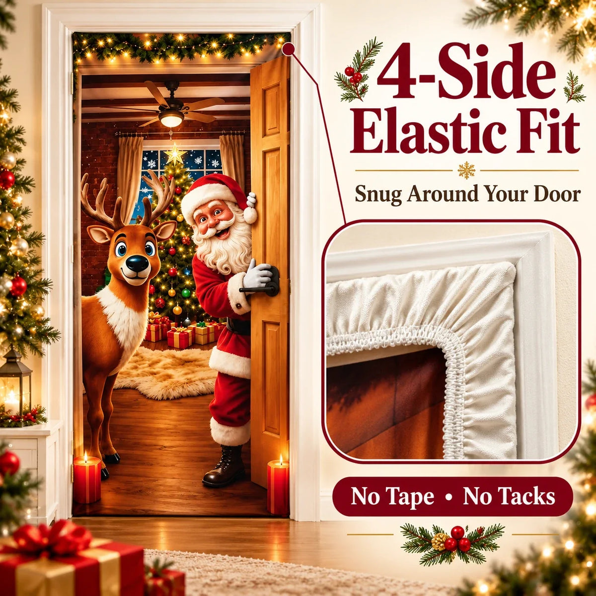 Christmas Door Cover 🎄 Instant Holiday Makeover