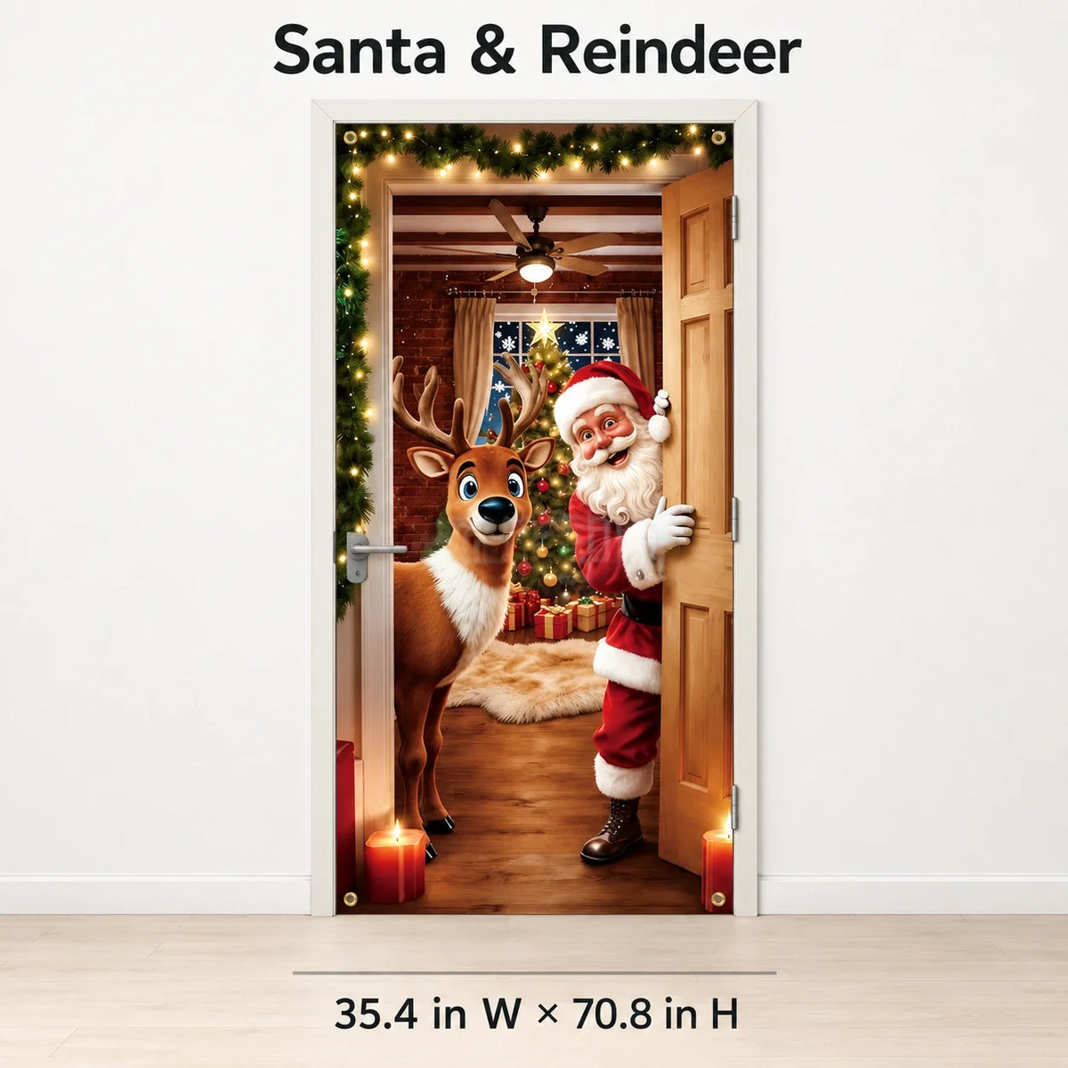 Christmas Door Cover 🎄 Instant Holiday Makeover