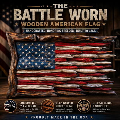The Battle Worn" American Flag