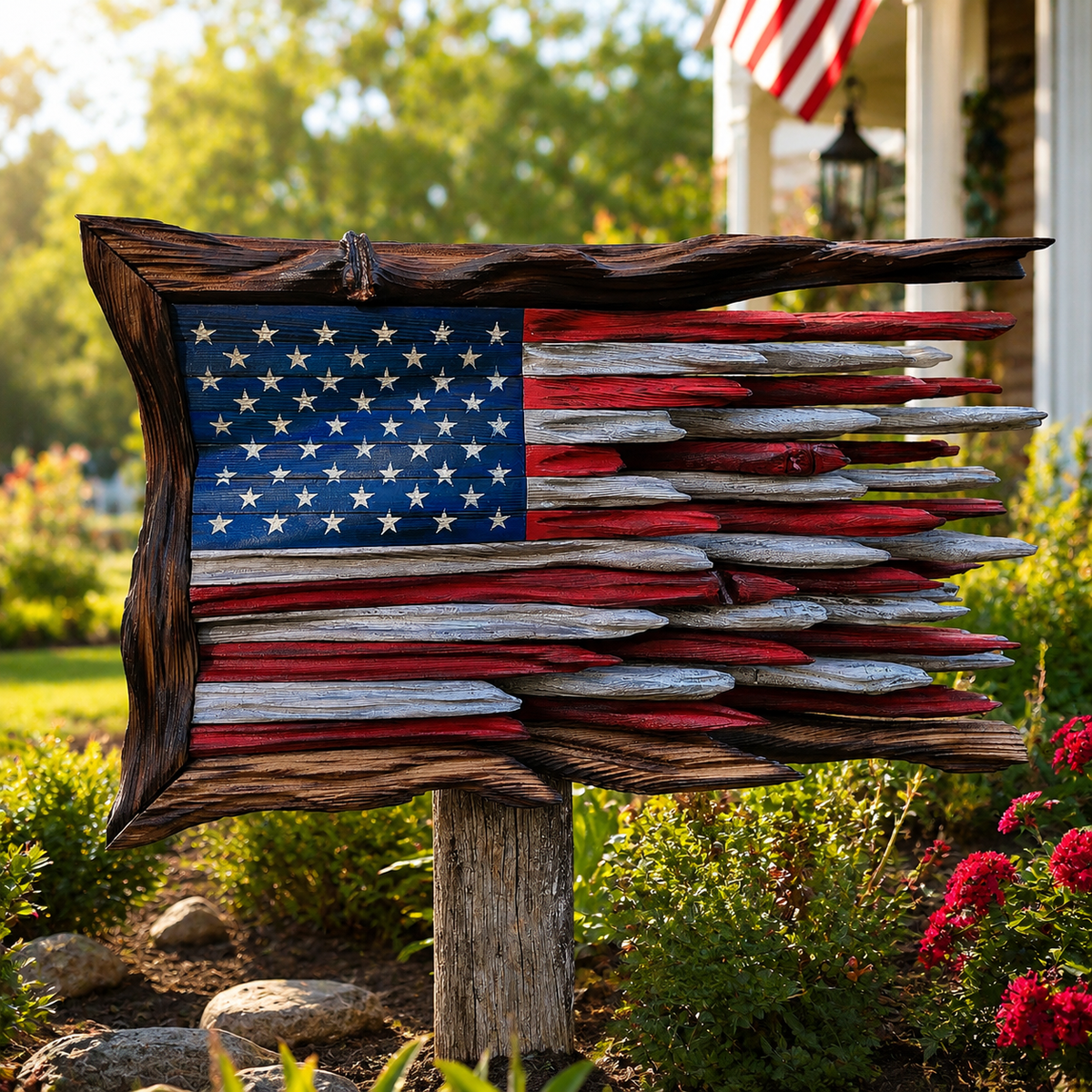 The Battle Worn" American Flag