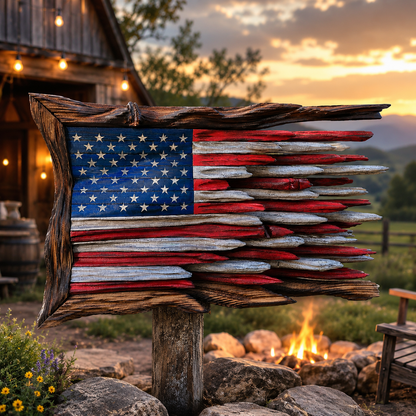 The Battle Worn" American Flag