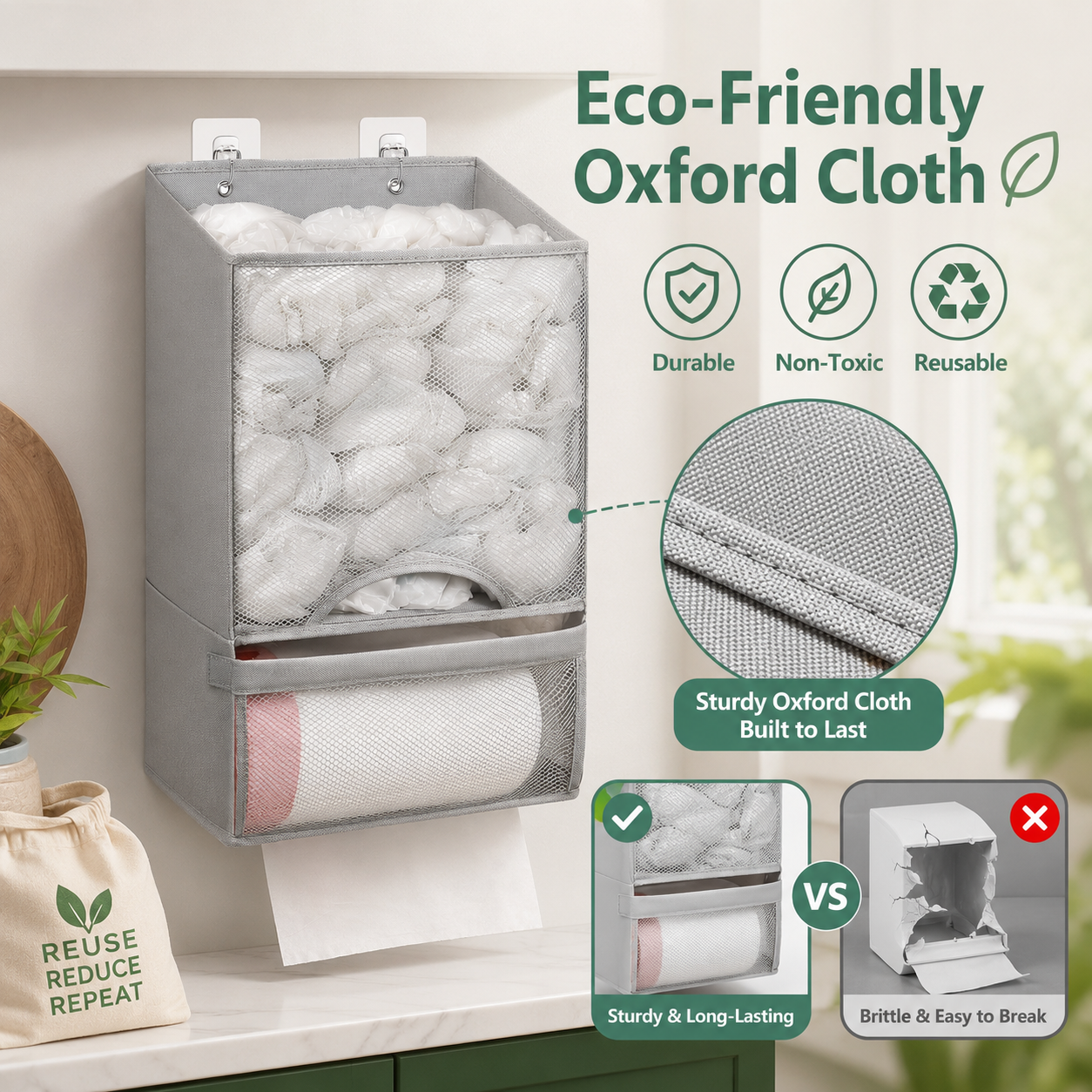 🛍️ 2-in-1 Extra-Large Plastic Bag Holder