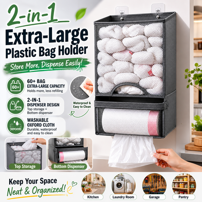 🛍️ 2-in-1 Extra-Large Plastic Bag Holder