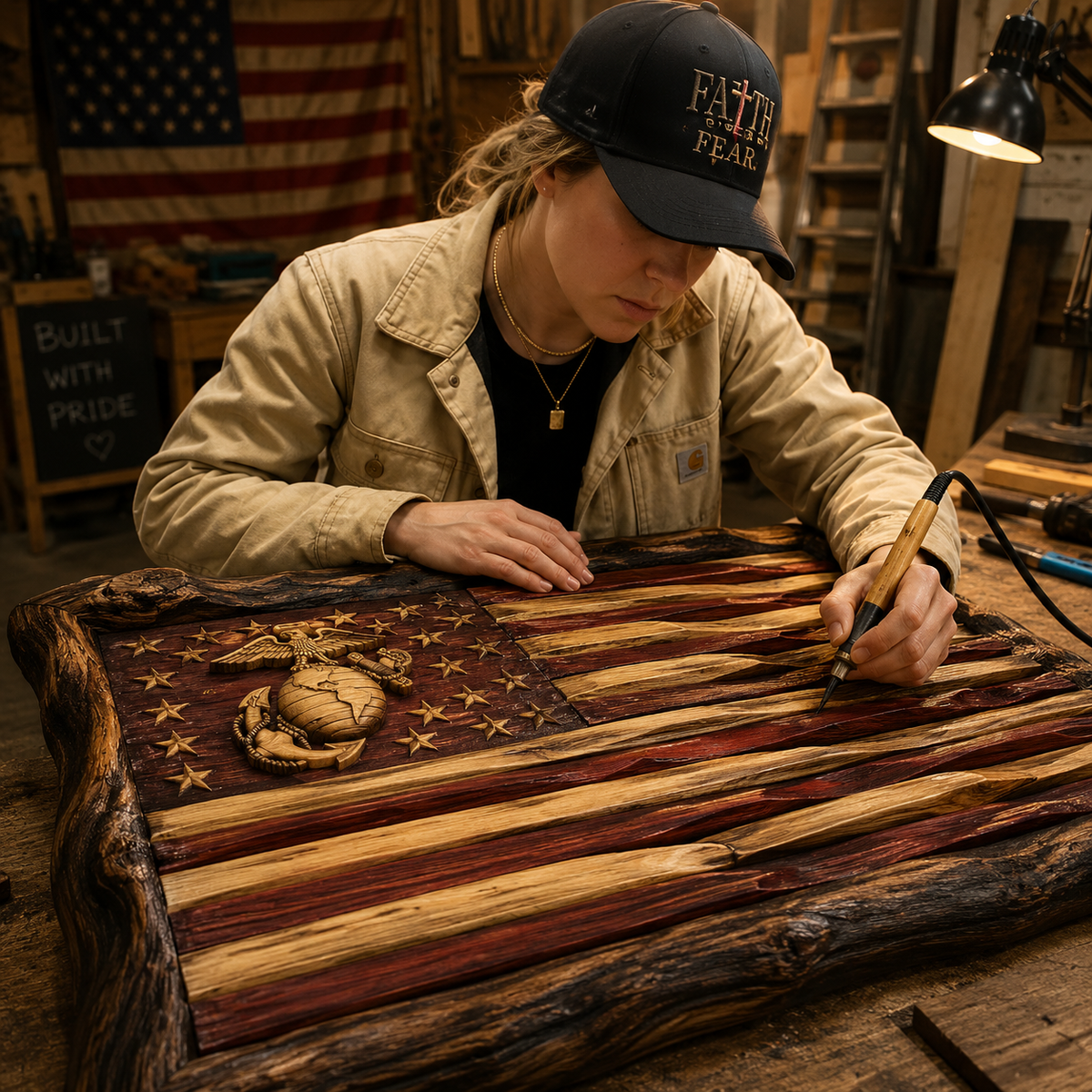 🎖️ Handcrafted Rustic Military Flags