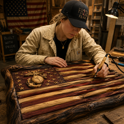 🎖️ Handcrafted Rustic Military Flags