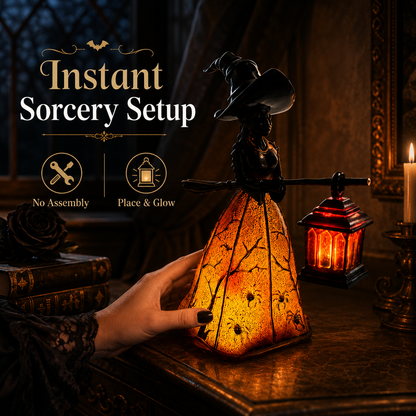 🔮 Gothic Halloween Witch Lantern Lamp