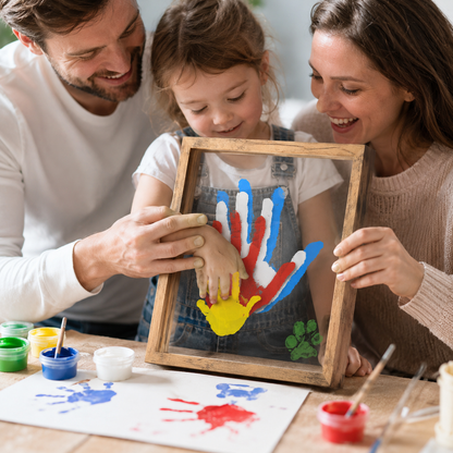 🪵 Wooden Transparent Family Handprint Frame Set