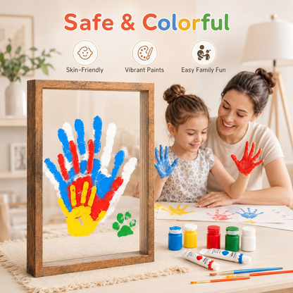 🪵 Wooden Transparent Family Handprint Frame Set