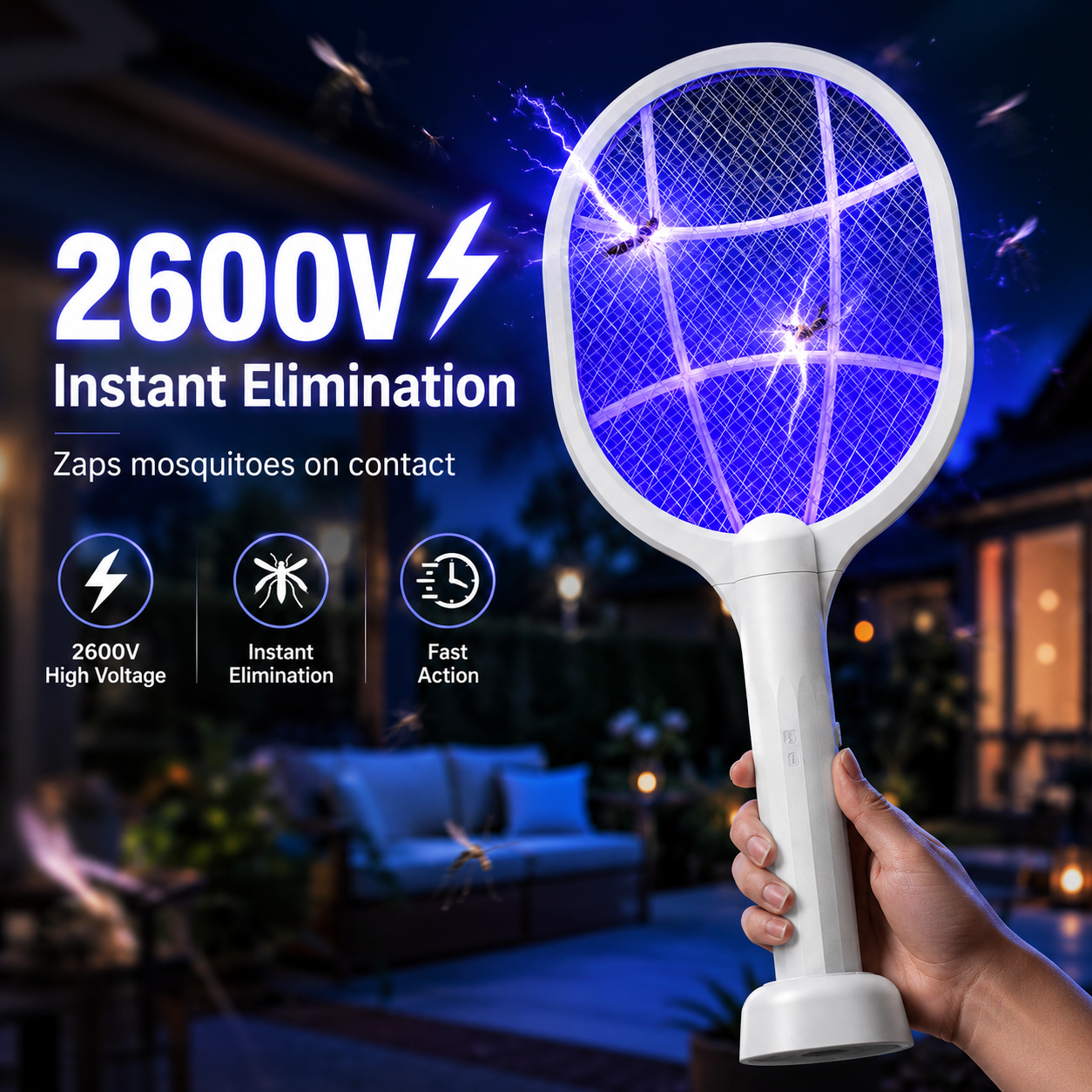 🎯 2-in-1 Electric Bug Zapper & Mosquito Swatter