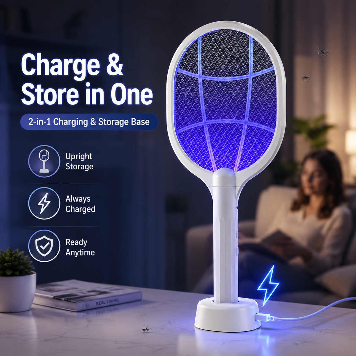 🎯 2-in-1 Electric Bug Zapper & Mosquito Swatter
