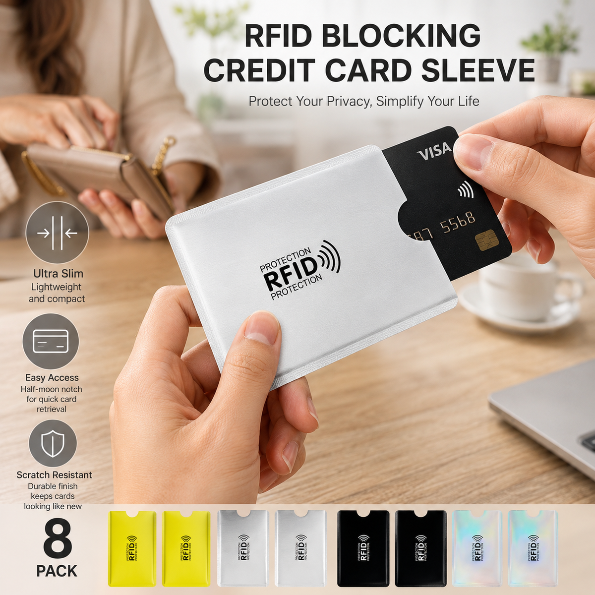 🔒50% OFF TODAY💳 RFID Blocking Sleeves – Stop Digital Pickpockets