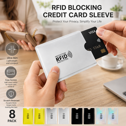 🔒50% OFF TODAY💳 RFID Blocking Sleeves – Stop Digital Pickpockets